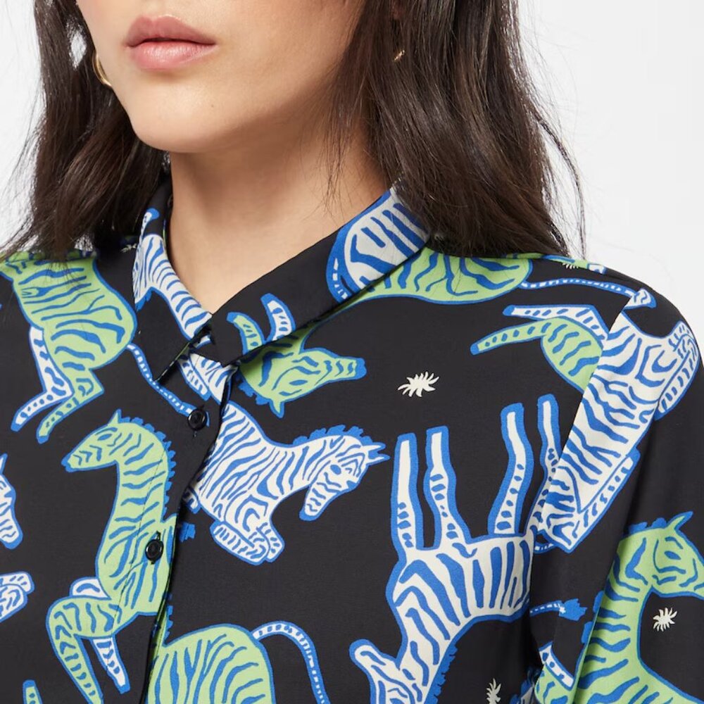 Monki Zebra Printed Shirt Dress
